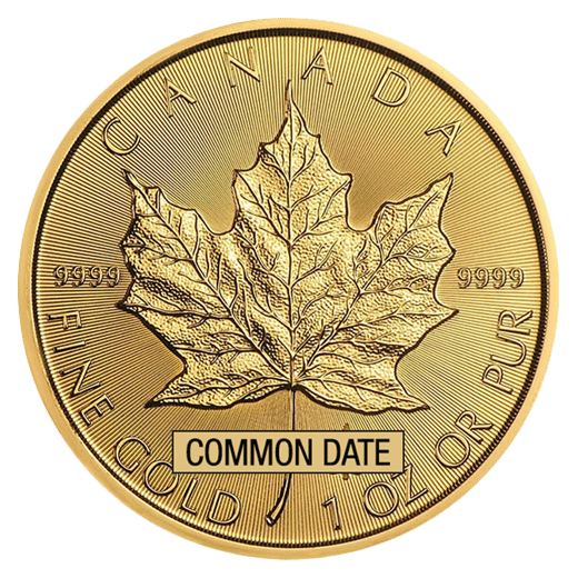 1 oz Canadian Gold Maple Leaf Coin (Common Date) Front