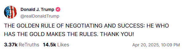 TrumpGoldenRule Tweet